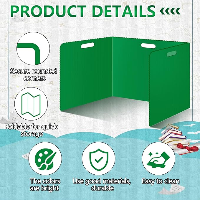 24Pack Desk Dividers for Students 14 × 17.5 × 14 Inch Plastic Durable and - Image 3