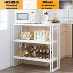 HCHQHS Bookshelf, 3-Tier Industrial Bookcase, Freestanding Horizontal - Image 5