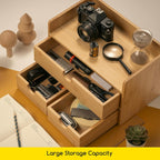 meeden bamboo desk organizer with drawers: storage container, package contents