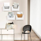 YOHOM No Drilling File Holder Wall Mails Magazines Organizer Adhesive Door Mount - Image 3