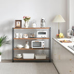 HCHQHS Bookshelf, 4-Tier Industrial Bookcase, Rustic Wood and Metal Open - Image 9