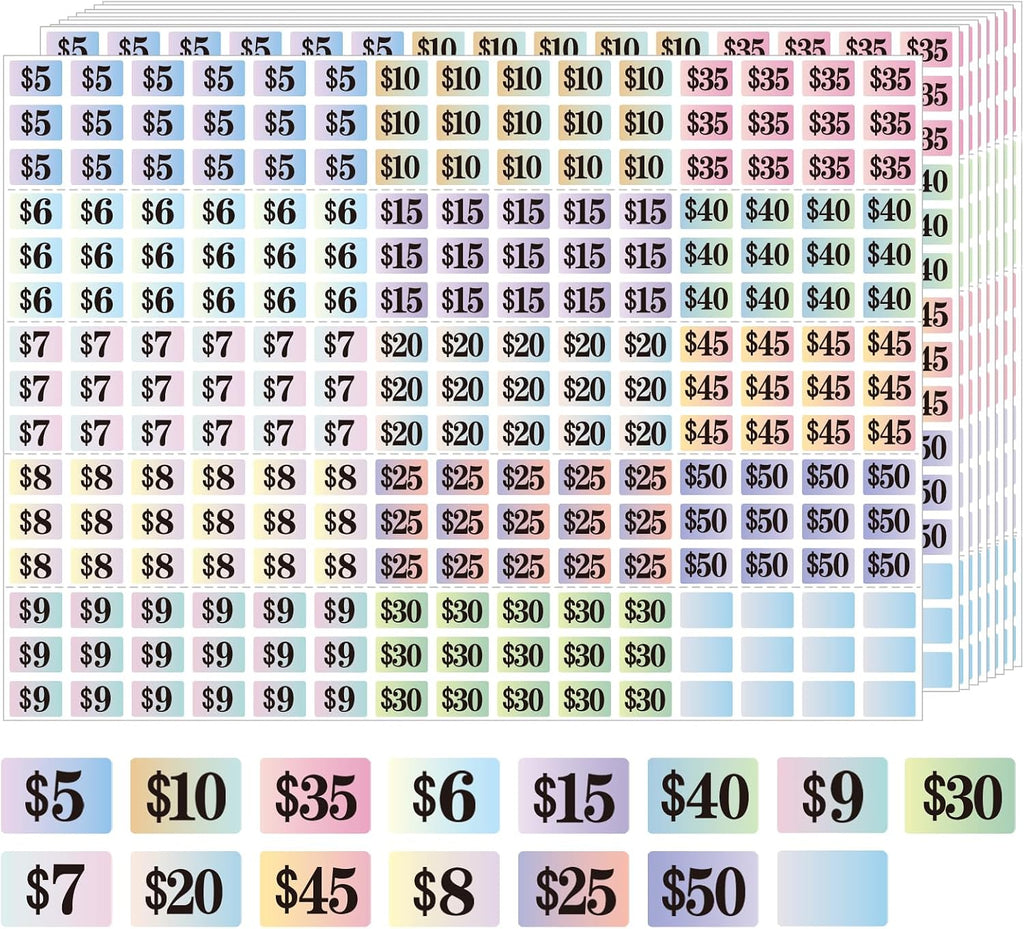 Starboling Garage Sale Stickers, 4050 Pcs 1/2" X 3/4" Yard Sale Price Labels, Rectangle Preprinted Price Labels for Flea Market