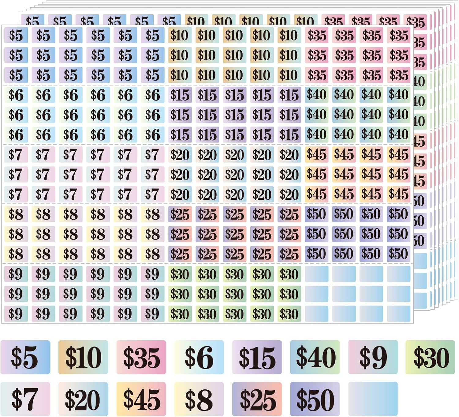 Starboling Garage Sale Stickers, 4050 Pcs 1/2" X 3/4" Yard Sale Price Labels, Rectangle Preprinted Price Labels for Flea Market