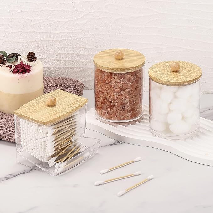 Tbestmax Qtips Dispenser Bathroom Container, 10/12 oz Cotton Ball Holder - Image 5