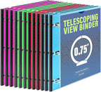 WOT I 12-Pack Telescoping 3 Ring Binder, Expandable Flexible Binder by WOTI