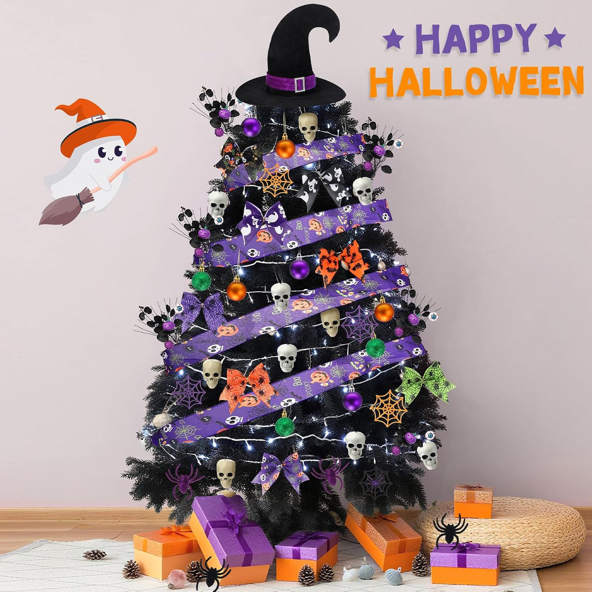 43 Pcs Halloween Tree Ornaments Decorations Tree Topper Hanging Ornaments for...