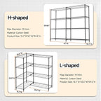 M MZG 4 Tiers Storage Shelves Load 1200LBS, Metal Shelving Wire Metal Shelving - Image 3