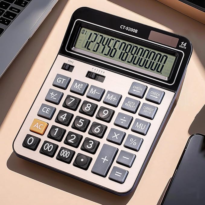 HIHUHEN Large Computer Electronic Calculator Counter Solar & Battery Power 14 - Image 7