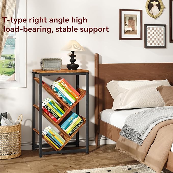 IBUYKE 5 Tier Tree Bookshelf, Small Desktop Bookshelf - Image 4