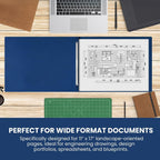 10 Pack 11x17 Pressboard Report Covers, 3 Inch Capacity, Metal Prong | Holds 240 Pages, Heavy-Duty Landscape Folder for Blueprints and Reports, Blue Fiberboard Binder - Performore