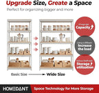 HOMEDANT 47.7" W Deep 5 Tier Heavy Duty Garage Shelving Adjustable Metal Rack - Image 9