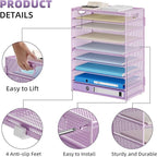 Marbrasse Paper Organizer Letter Tray, 9 Tier Mesh File Organizer - Image 3