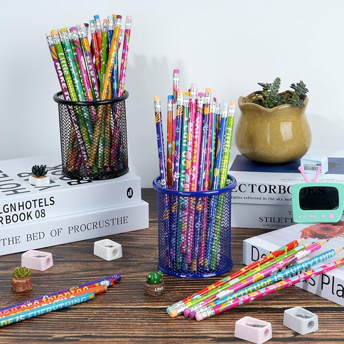 100 Pcs Motivational Pencils Bulk, Rainbow Inspirational School Pencils - Image 5