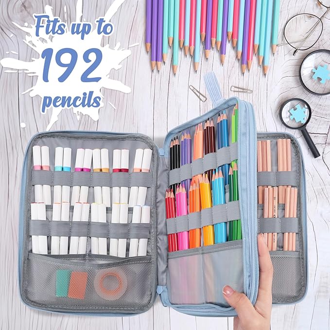 VASCHY Colored Pencil Case, Corduroy Large Pencil Pouch - Image 5