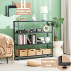 HCHQHS Bookshelf, 4-Tier Industrial Bookcase, Freestanding Tall Bookshelves - Image 5