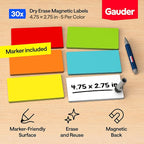 GAUDER Magnetic Dry Erase Labels | 30x Magnetic Labels | 30x Dry Erase Magnets - Image 2
