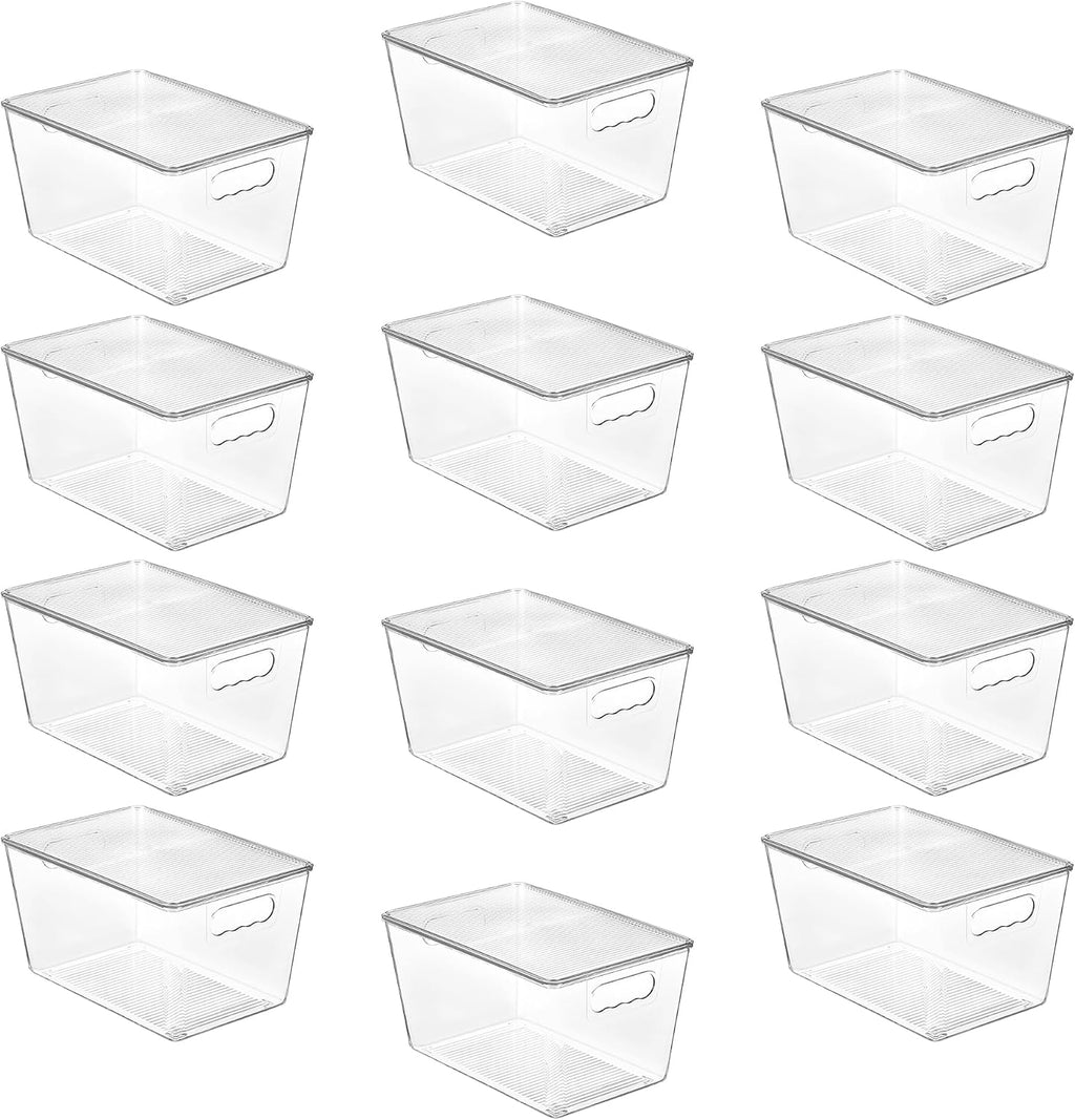 Vtopmart 12 Pack Clear Stackable Storage Bins