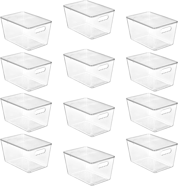 Vtopmart 12 Pack Clear Stackable Storage Bins by Vtopmart