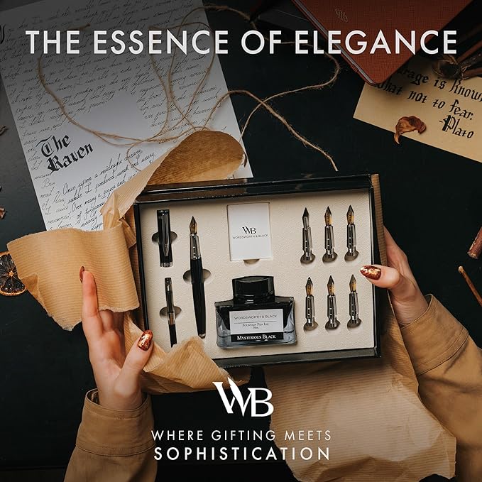 Wordsworth & Black Calligraphy Pen Gift Set, Includes Bottle, 6 Cartridges - Image 2