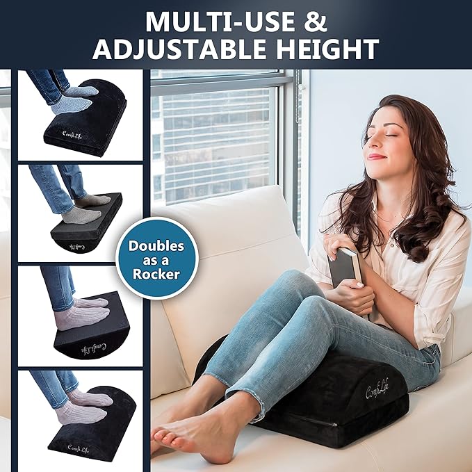 ComfiLife Foot Rest for Under Desk at Work – Adjustable Height Memory Foam Foot - Image 5