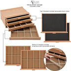 hg art concepts artist storage chest, wooden brush showing dimensions