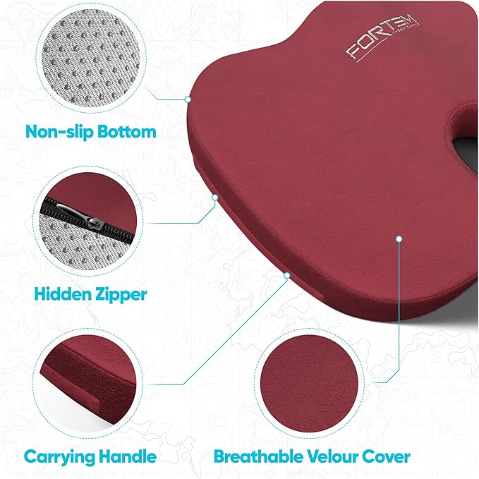 FORTEM Seat Cushion, Office Chair Cushion, Lumbar Support Pillow - Image 4
