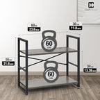 CAPHAUS 2 Tier Small Bookshelf, 24 Inch Width Free Standing Shelf, Bookcase - Image 3