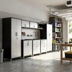 garage cabinet system | heavy duty steel all-in-one, front angle view