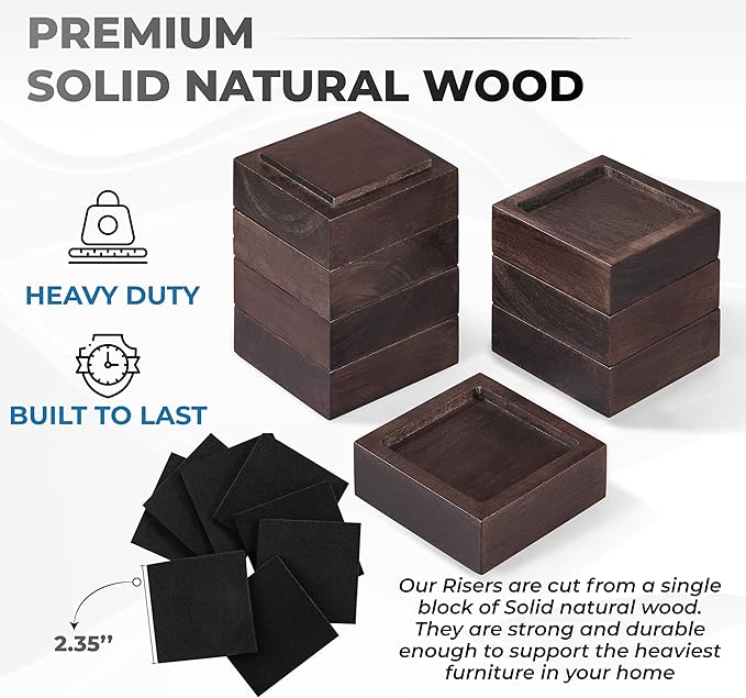 Bed Risers, Furniture Risers Can be Adjusted to 2'' 3''or 4'', Lifts Furniture - Image 3