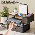 desk organizers and accessories, 4-tier paper letter tray shown in use