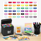 HOMESILMO 48 Color Alcohol Pen Set, Double Tip Art Adult Alcohol Pen, Mixed - Image 3