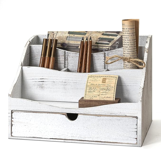 Pine Wood Mail Organizer for Desk by REBEEVISION