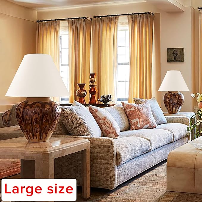GO&SO 2pcs Pure White Large Lamp Shades, Empire Lamp Shade 6.5" Top x 16.3" - Image 4
