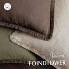 Foindtower Set of 2 Decorative Linen Fringe Throw Pillow Covers Boho Farmhouse - Image 4