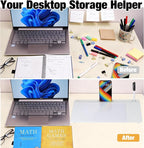 Glass Desktop Whiteboard with Wireless Charger & Storage, Desk Dry Erase Note - Image 5