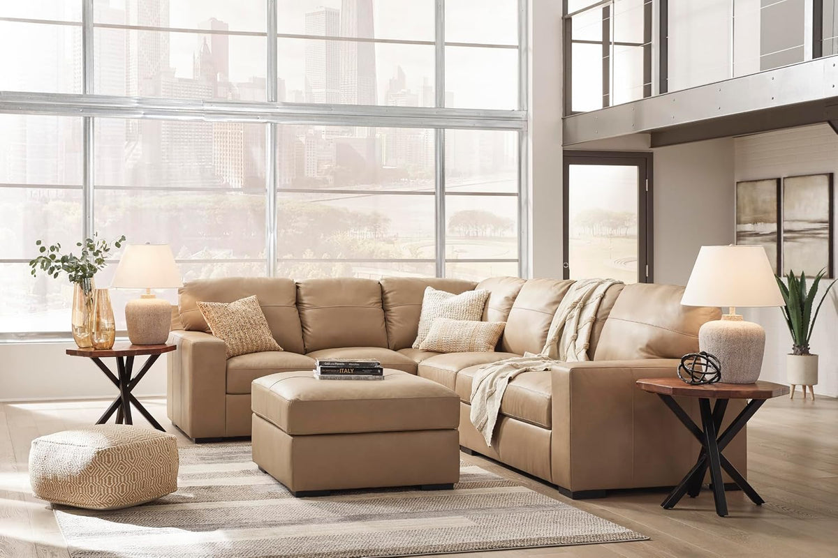 Signature Design by Ashley Bandon Oversized Accent Ottoman, Square Top Grain ...
