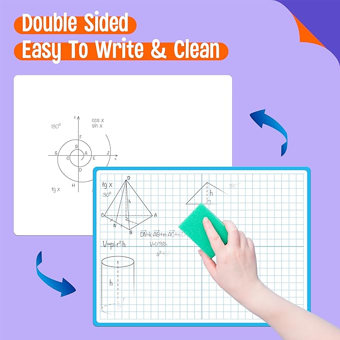 8 Packs XY Axis Graph Dry Erase Board, Double Sided Dry Erase Board Writable - Image 4