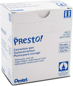 Pentel Presto! Jumbo Correction Pen, Fine Point, Metal Tip, Box of 12 - Image 5