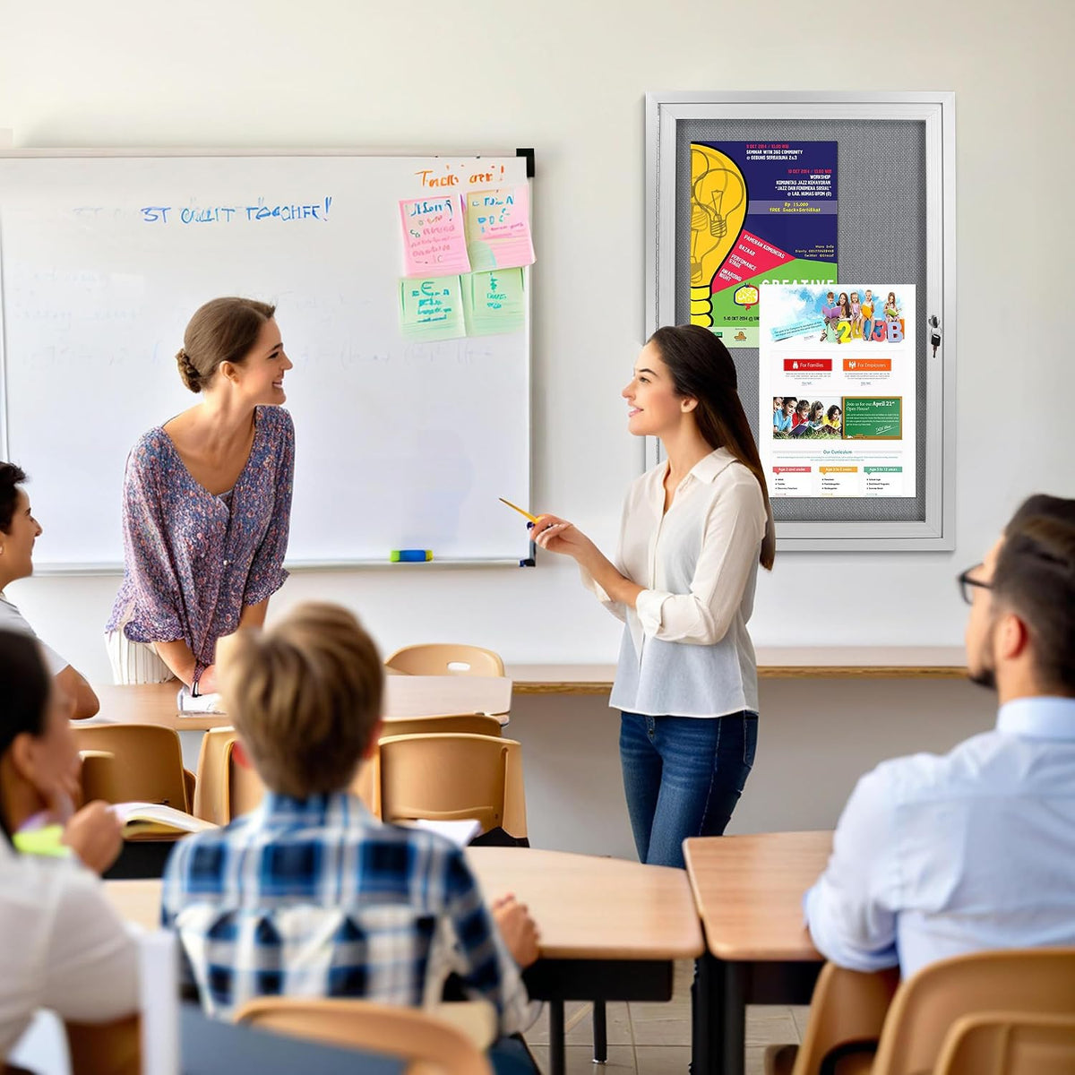 Outdoor Bulletin Board Weatherproof, Wall Message Board 36x24in
