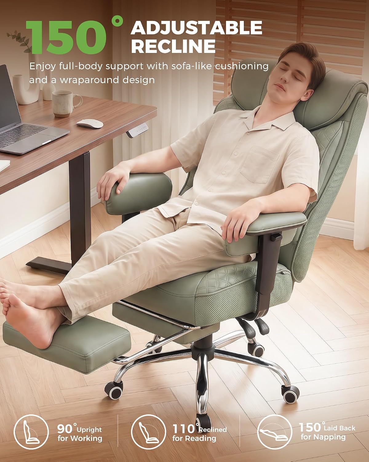 GTPLAYER Big and Tall Office Chair Computer Gaming Chair with Footrest