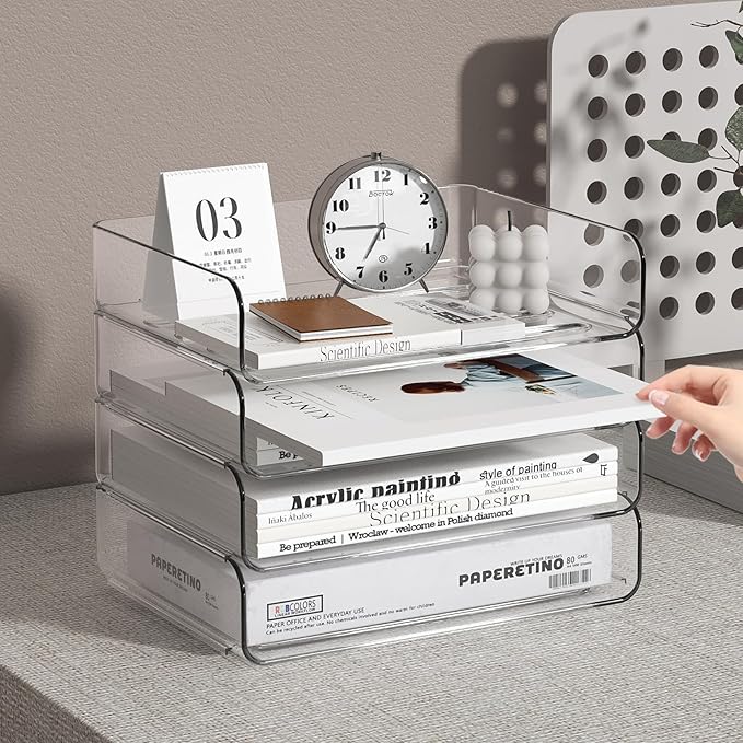 FANXIYQ 4-Tier Acrylic Paper Tray Organizer - Image 6