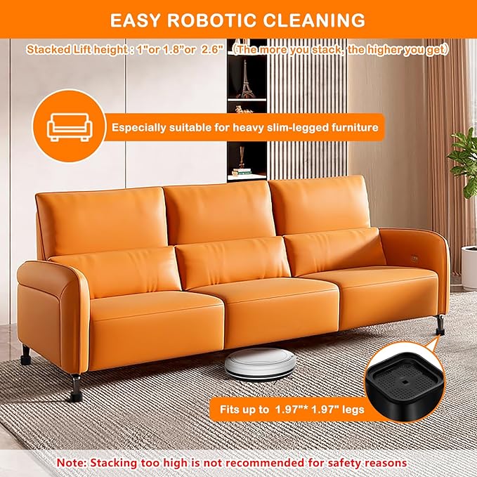 shouwuhho 8 Pack Furniture Risers Adjustable Bed Risers Heavy Duty Lifts Height - Image 4
