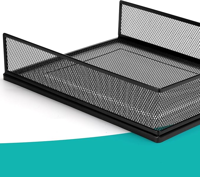 AZFUNN Wire Mesh Letter Trays Paper Tray Desk File Organizer, 2 Pack Stackable - Image 6