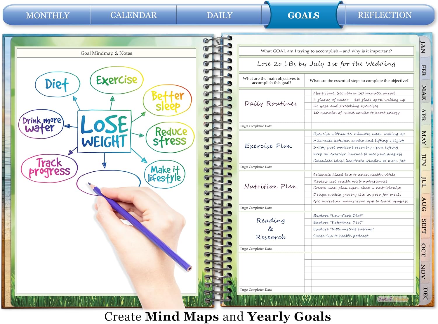 Planner 2026-2027 - Daily Weekly and Monthly Calendar with Stickers, Tabs, Pocket & Thick Paper - 15 Month Academic Year - Spiral Bound 8.5x11 Hardcover - A6J7 - Life is Short