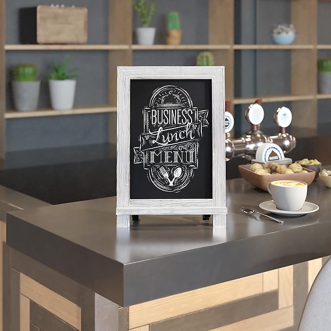 HBCY Creations Rustic Whitewash Tabletop Chalkboard Sign / Hanging Magnetic - Image 5