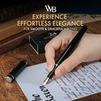 Wordsworth & Black Fountain Pen Set, Bent Nib, Includes 24 Pack Ink Cartridges - Image 2