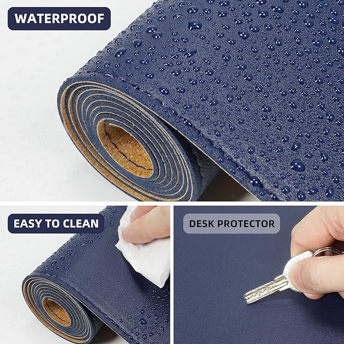 Leather Desk pad Protector, Large Desk mat - Image 4