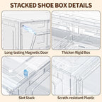 TOFWOF 6 Pack XX Large Shoe Organizer, Heavy-Duty Hard Thicken Plastic Clear - Image 5