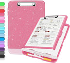 Sooez Glitter Clipboard with Storage, High Capacity Clip Boards 8.5x11 with Pen by Sooez