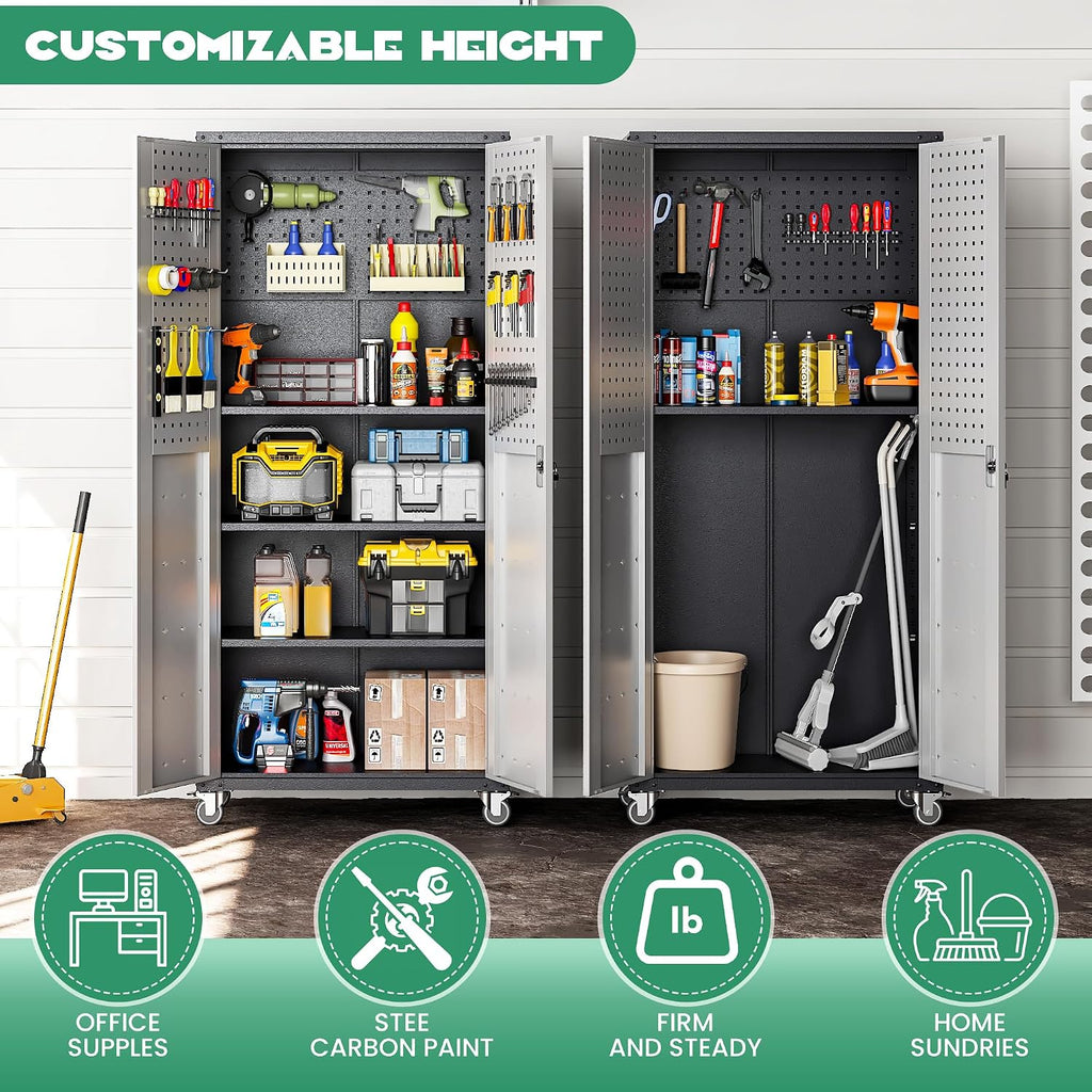 10-piece heavy duty steel garage cabinet system |, close-up detail